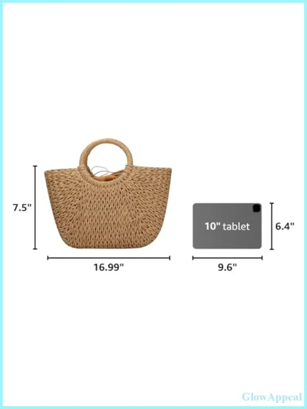 Hand-woven Seagrass Straw Tote Beach Bag Large Round Handle Summer